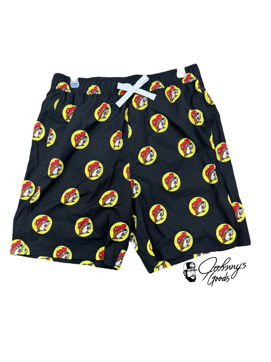 Buc-ee’s black Logo Swim Trunks 2025