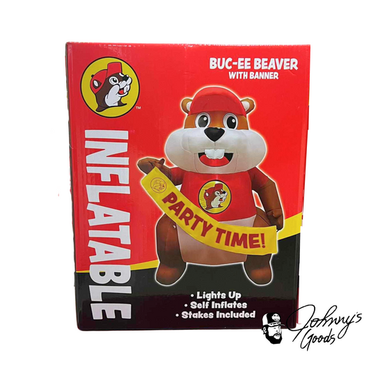 Buc-ee's Inflatable Beaver With Banner Party Time buc ees buc ee's bucees buccees buc-ees