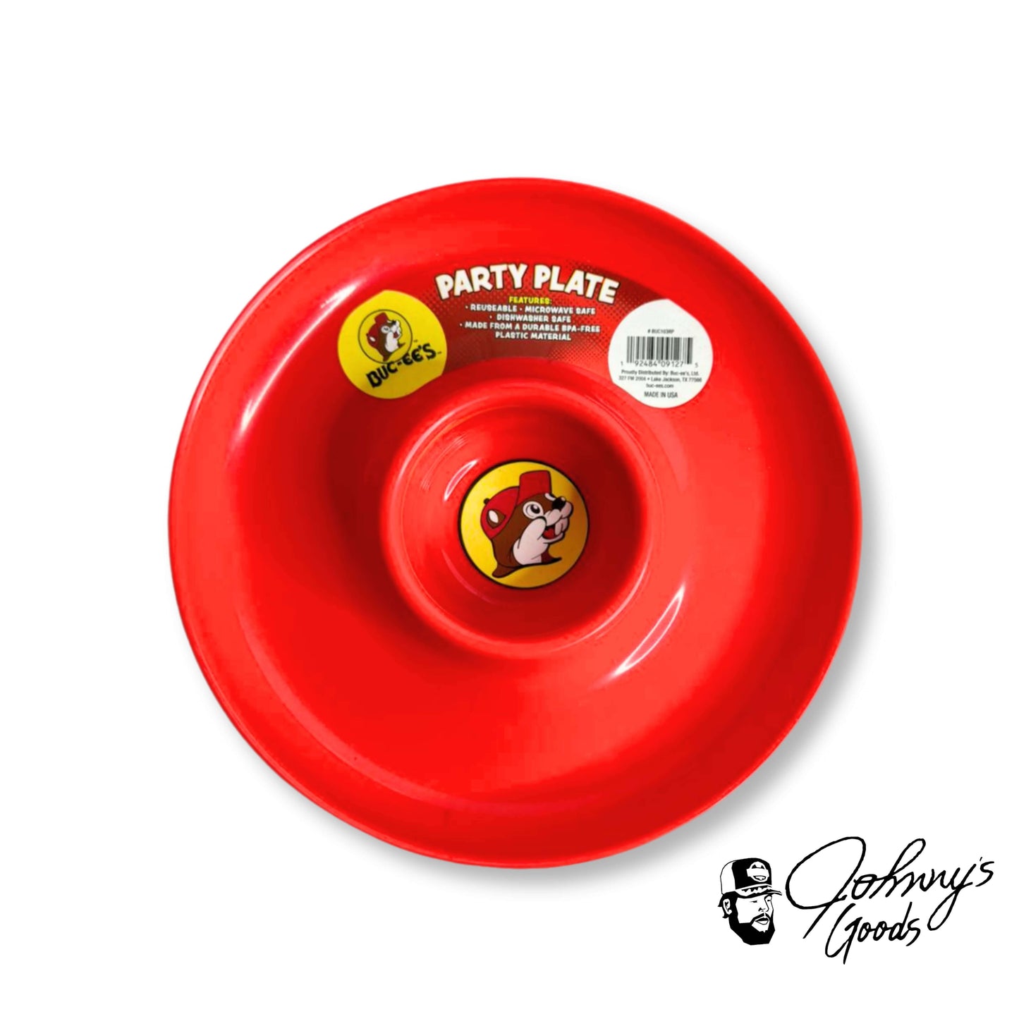 red plastic plates buc ees