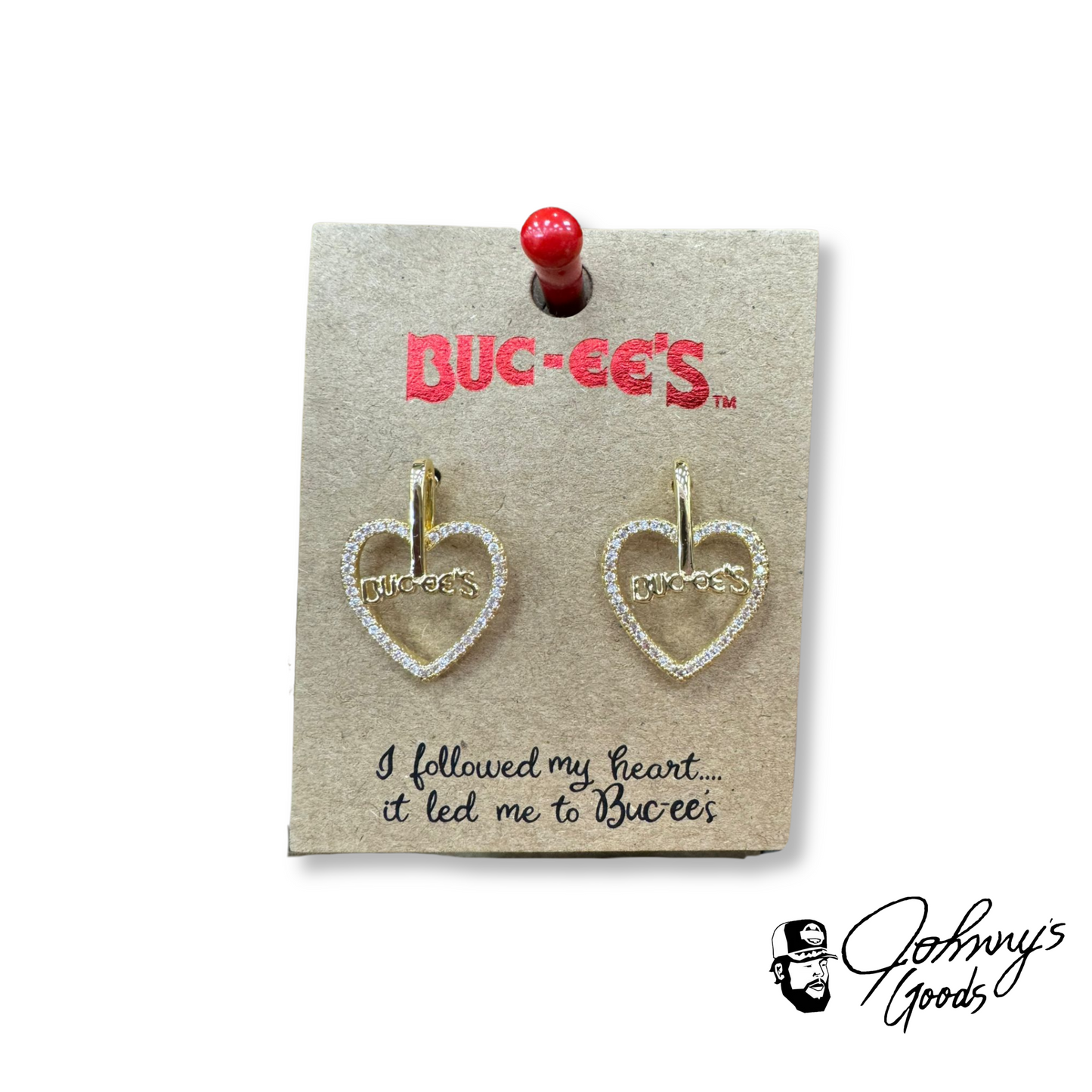 Buc-ee's Earrings Gold Heart