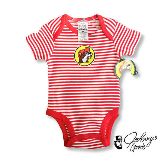 Buc-ee's Toddler Bodysuit Onesie Red White Striped