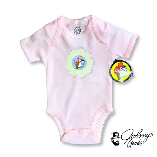 Buc-ee's Toddler Bodysuit Onesie Pink Picot