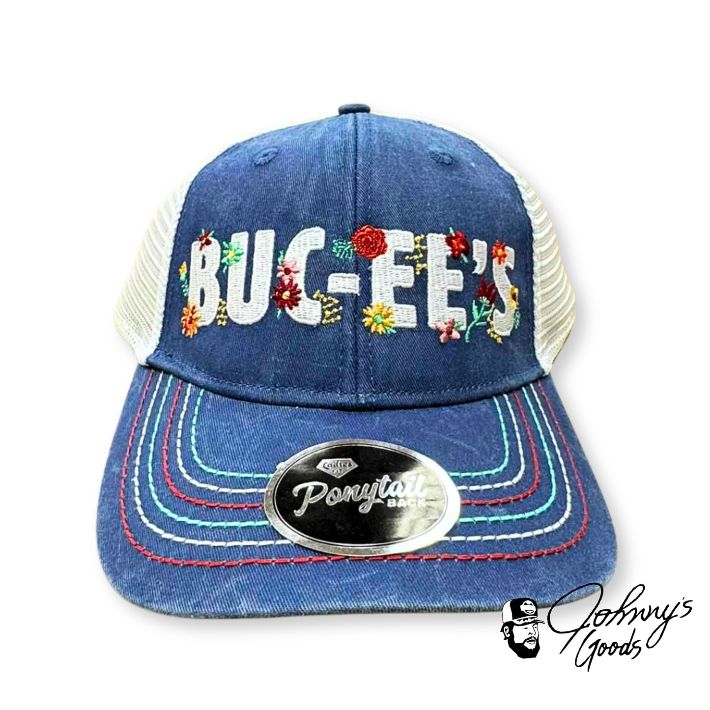 Buc-ee's Womens Ponytail Back Floral Cap buc ees buc ee's bucees buccees buc-ees