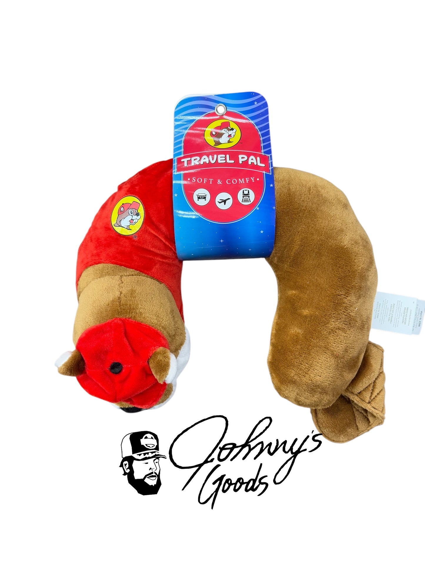 Buc-ee's Black Travel Neck Pillow Memory Foam