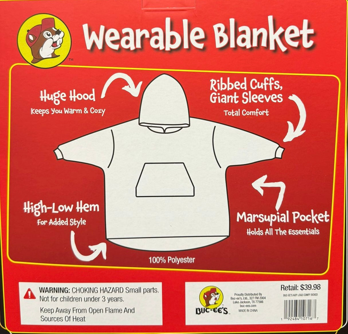 Buc-ee’s wearable blanket