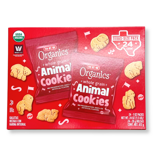 HEB Organics Animal Cookies Whole Grain snacks treats kids