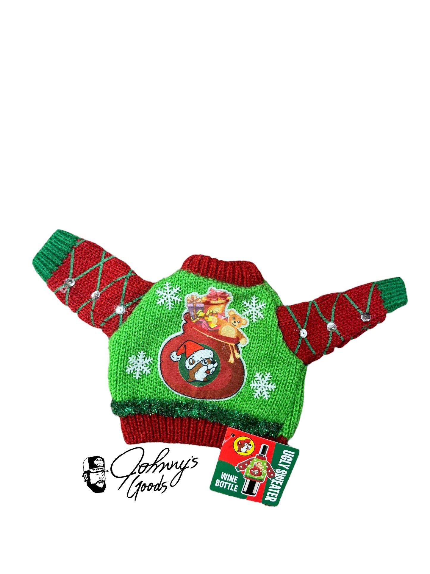 Buc-ee’s Christmas Wine Bottle Ugly Sweater