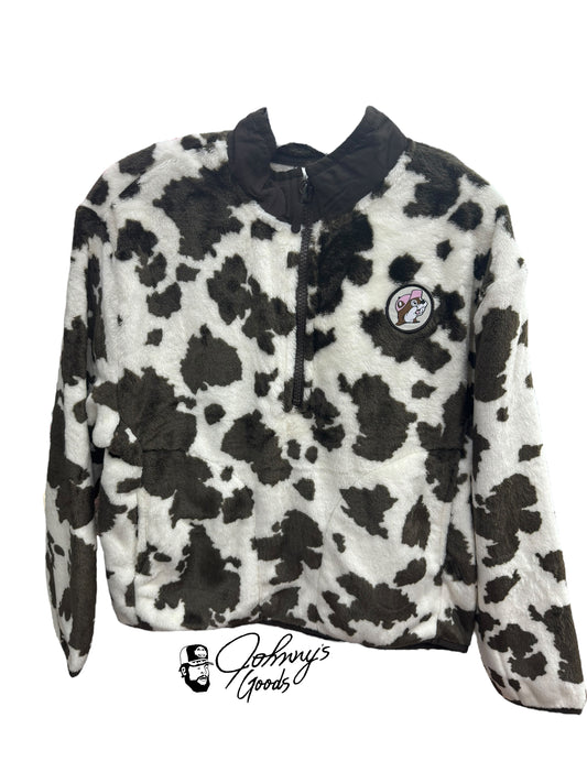 Buc-ee’s Cow Print Sherpa, 1/2 Zip