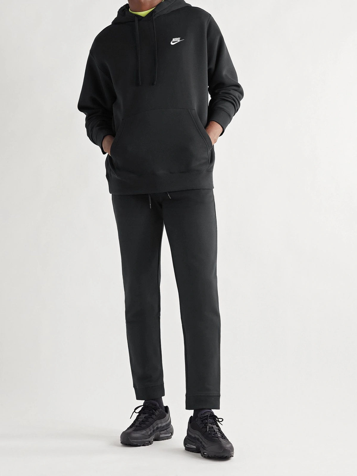 Nike Sportswear Club Logo-Embroidered Cotton Blend Jersey Hoodie Men - Black Sweats