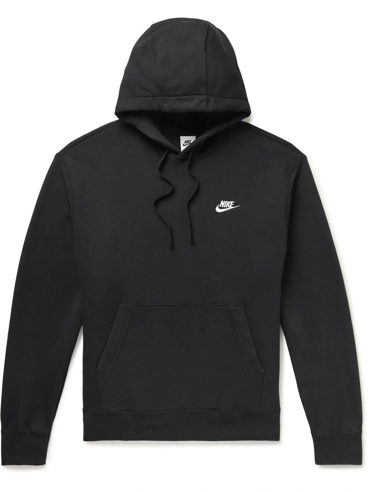 Nike Sportswear Club Logo-Embroidered Cotton Blend Jersey Hoodie Men - Black Sweats