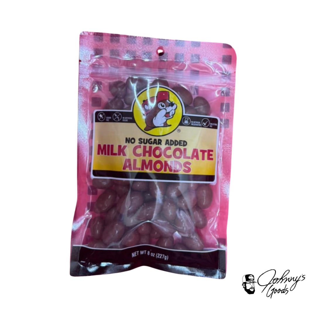 No Added Sugar, Almonds, milk chocolate, buc-ee's milk chocolate